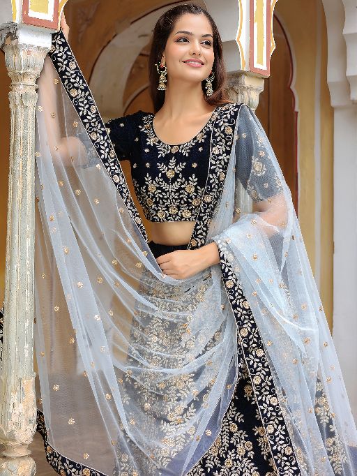 Royal Blue Wedding Lehenga Choli