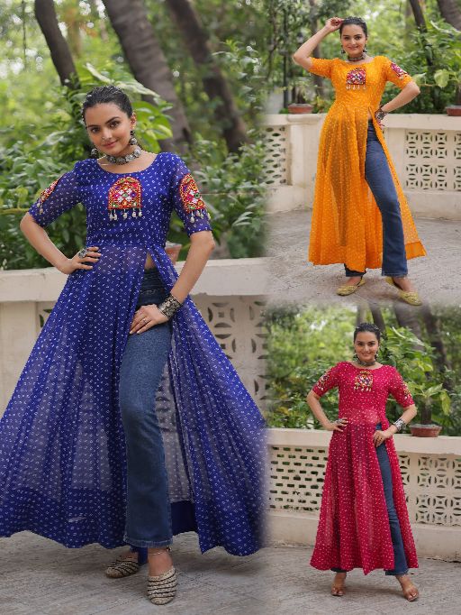 Syllish Slit Cut Navratri Wear Gown