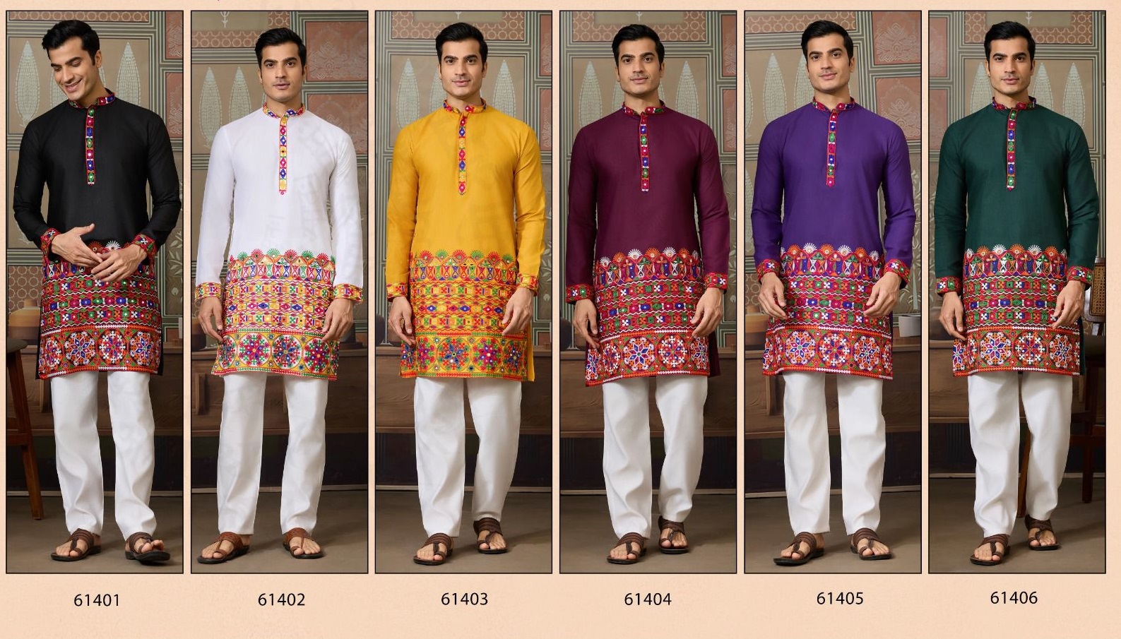 Traditional Men's Navratri Kurta Ijar