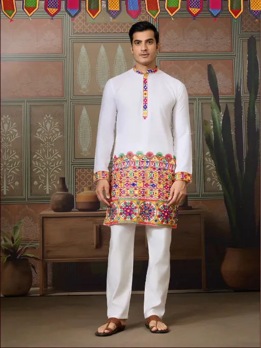 Traditional Men's Navratri Kurta Ijar