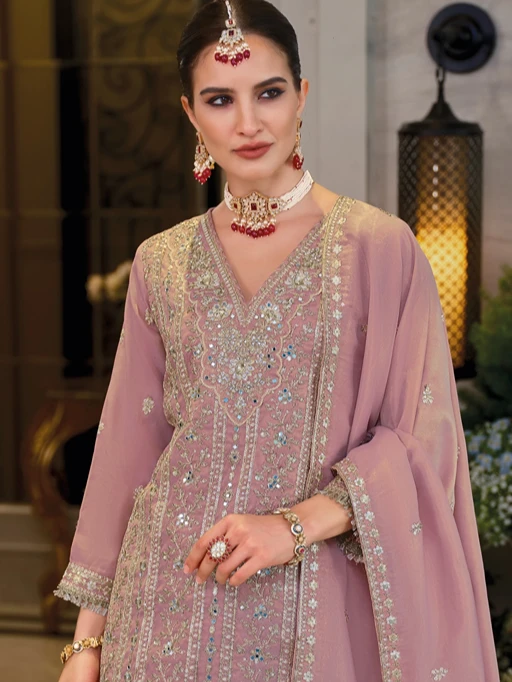 Wedding Wear Short Top with Palazzo Suit Set