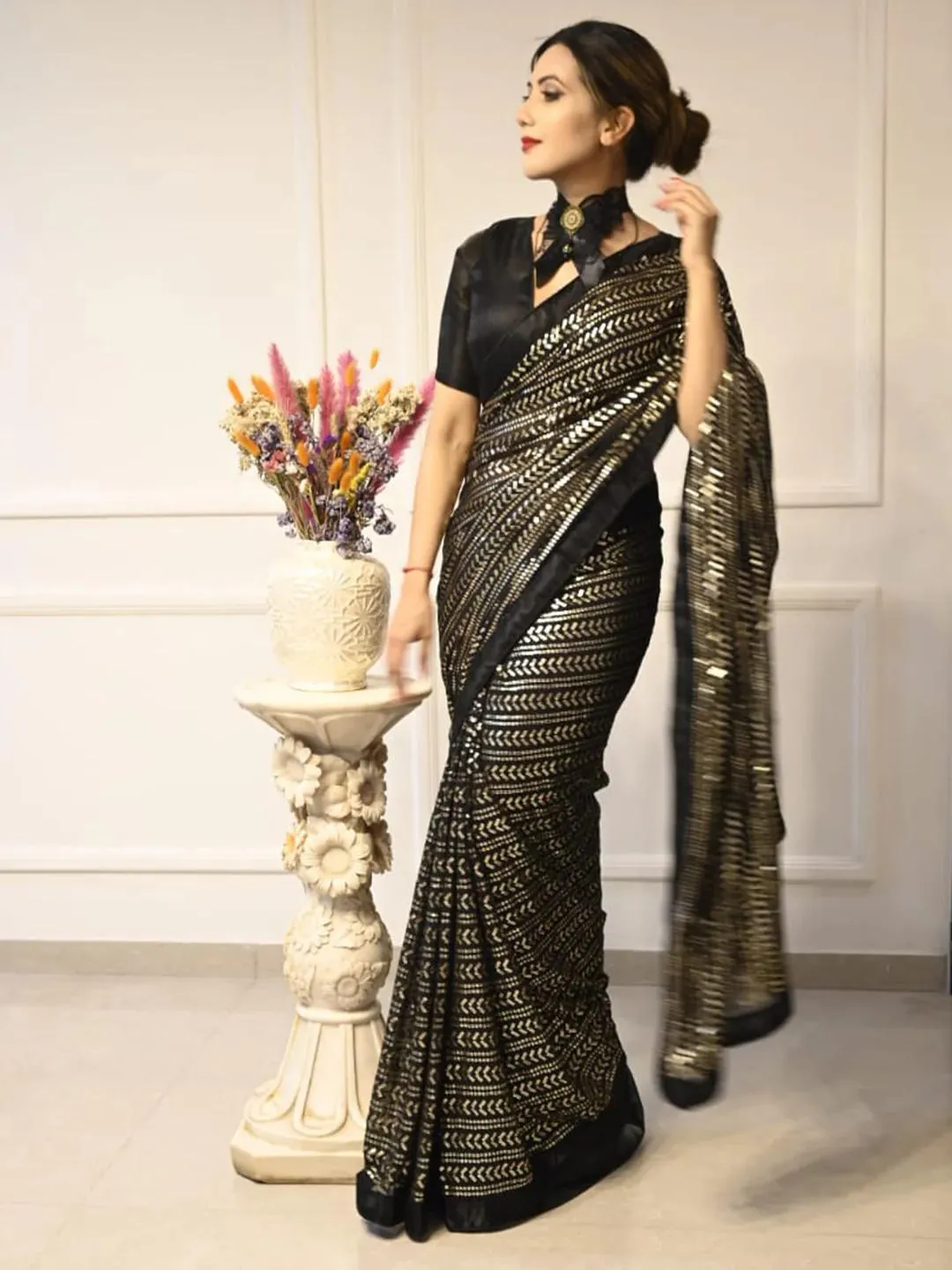 Bollywood Inspired Black Sequence Saree