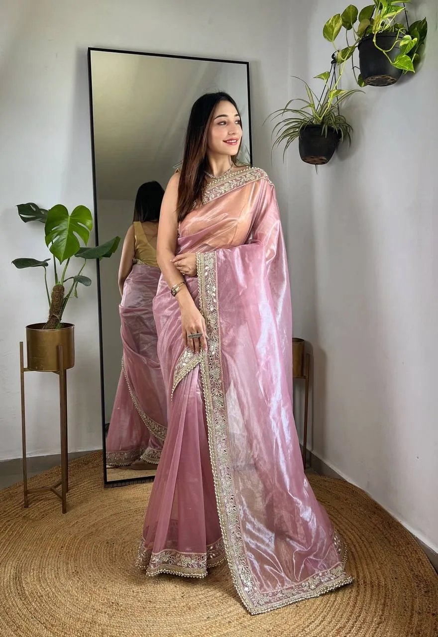 Bollywood Inspired Real Mirror Work Festive Saree