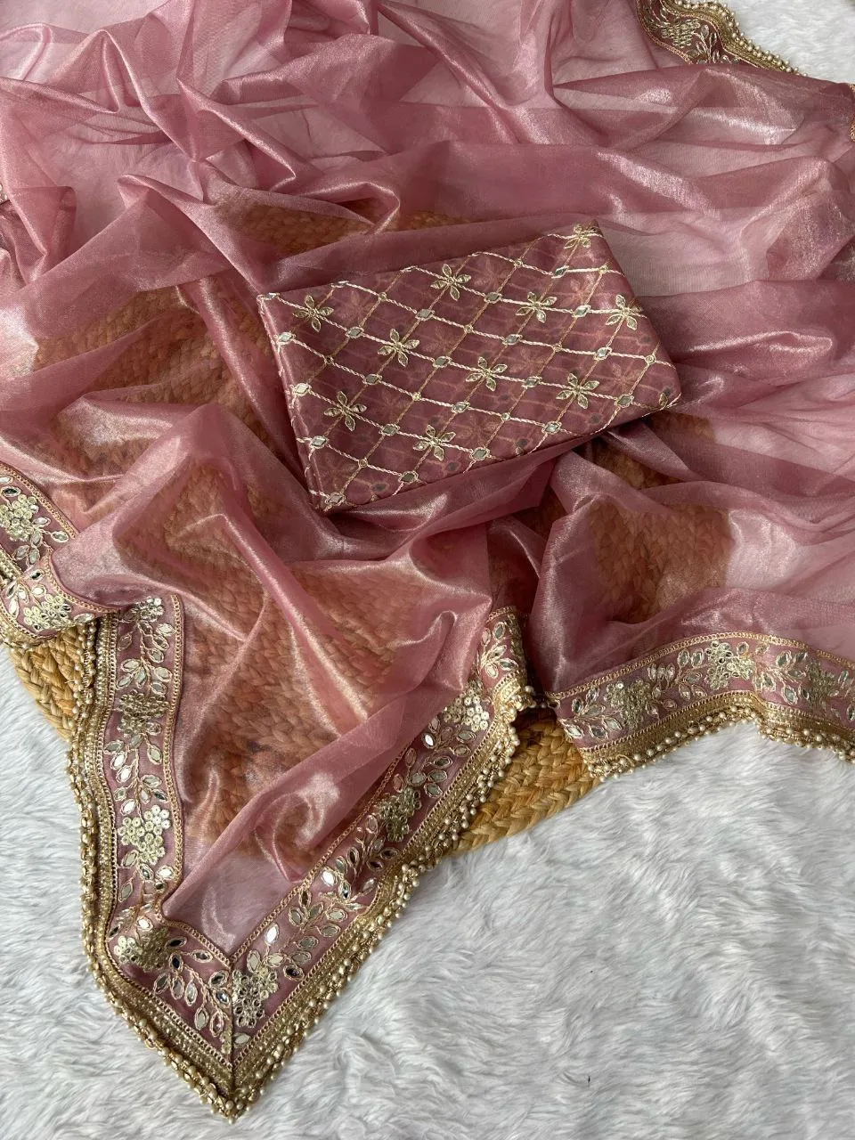 Bollywood Inspired Real Mirror Work Festive Saree
