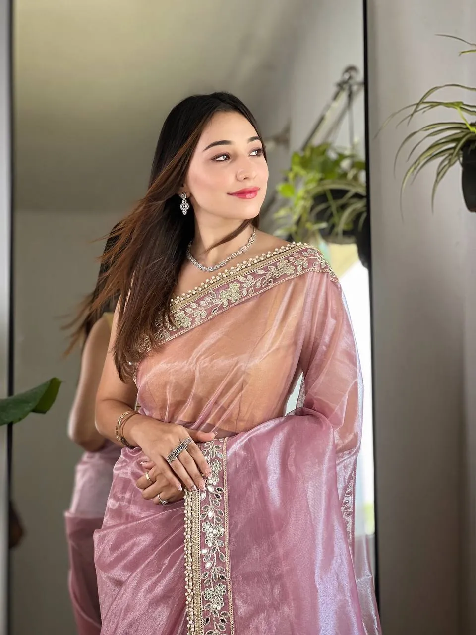 Bollywood Inspired Real Mirror Work Festive Saree