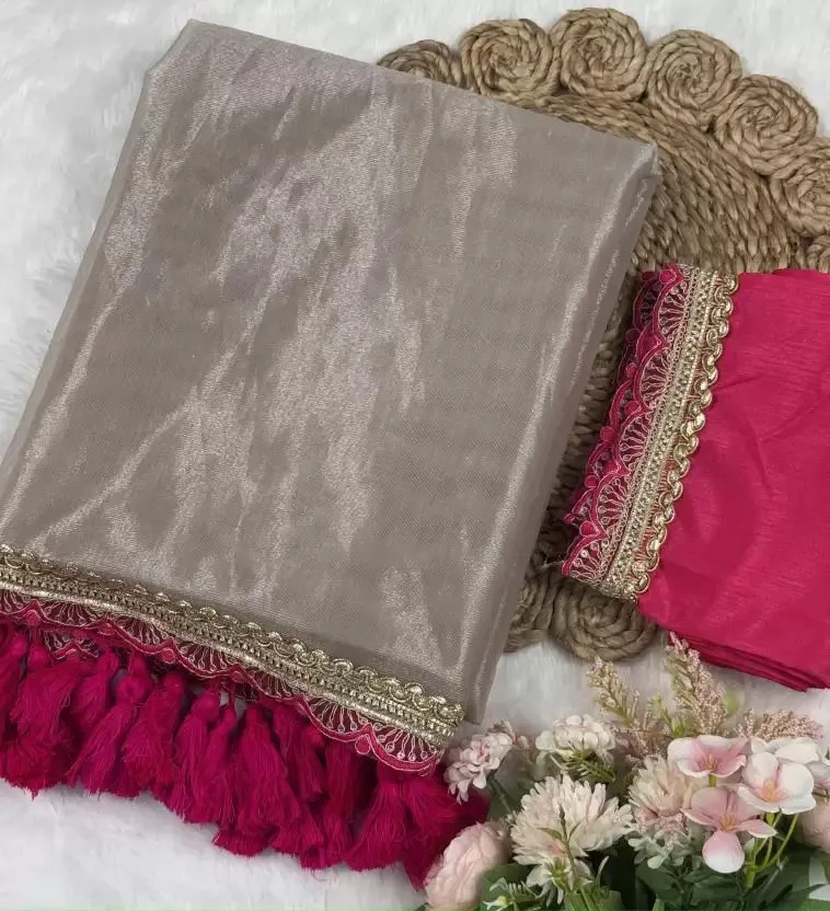Bollywood Tissue Border Saree