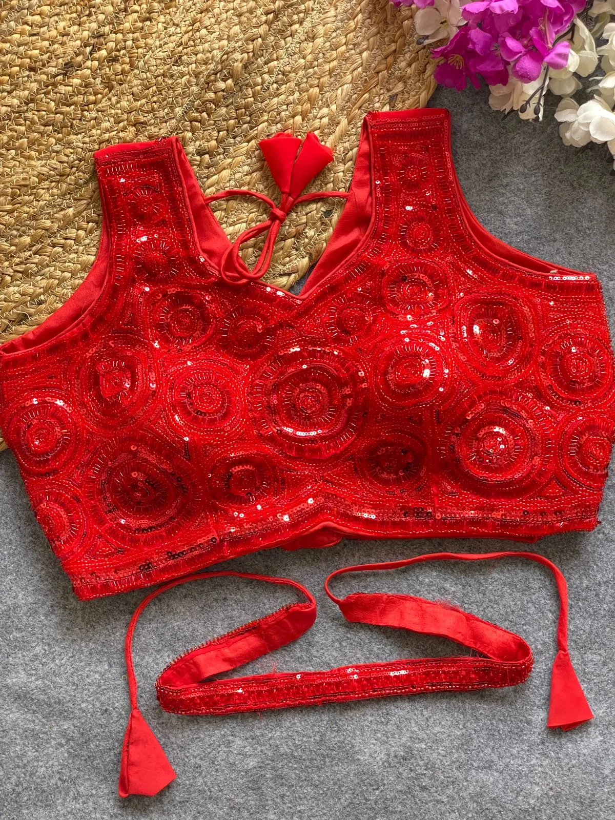 Bridal Handwork Blouse With Beads Work
