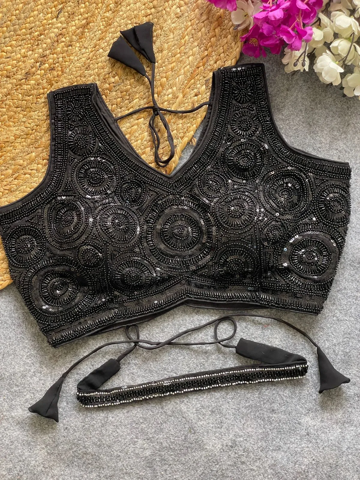 Bridal Handwork Blouse With Beads Work
