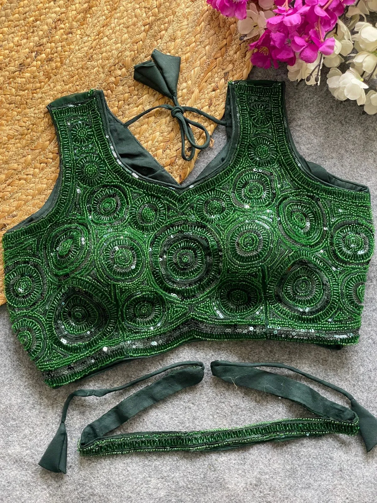 Bridal Handwork Blouse With Beads Work
