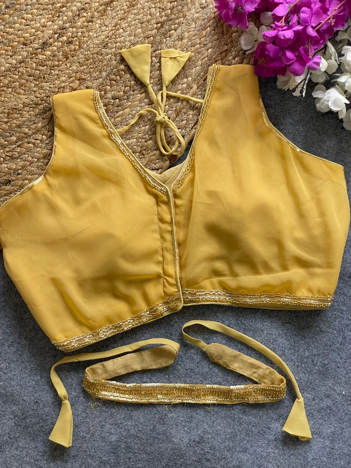 Bridal Handwork Blouse With Beads Work