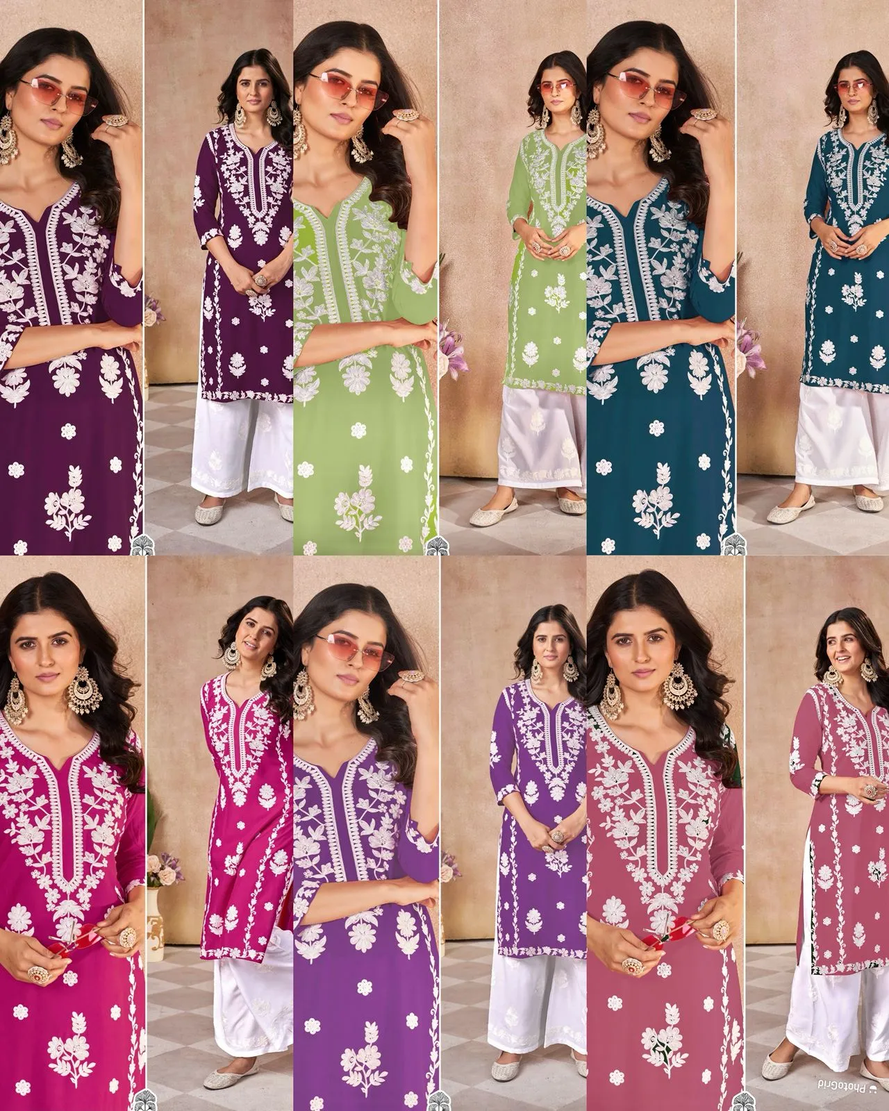 Buy Chikan Kurti Pant Set
