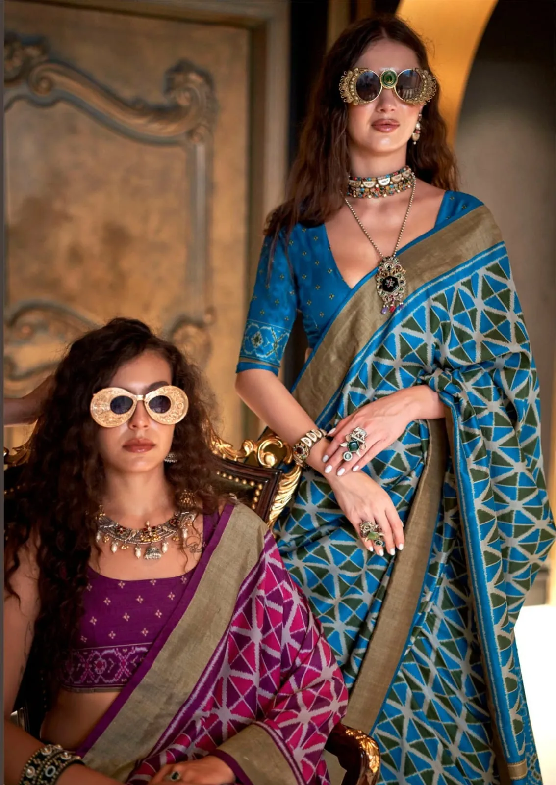 Buy Festive Wear Ikkat Silk Saree