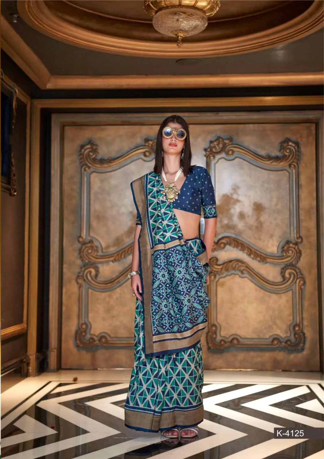 Buy Festive Wear Ikkat Silk Saree