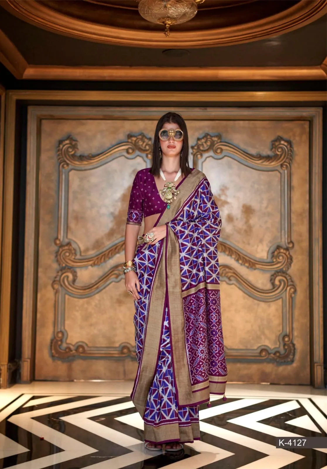 Buy Festive Wear Ikkat Silk Saree