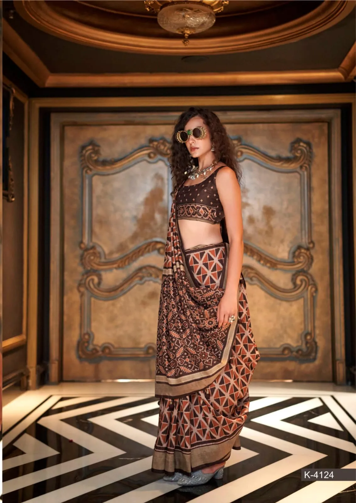 Buy Festive Wear Ikkat Silk Saree