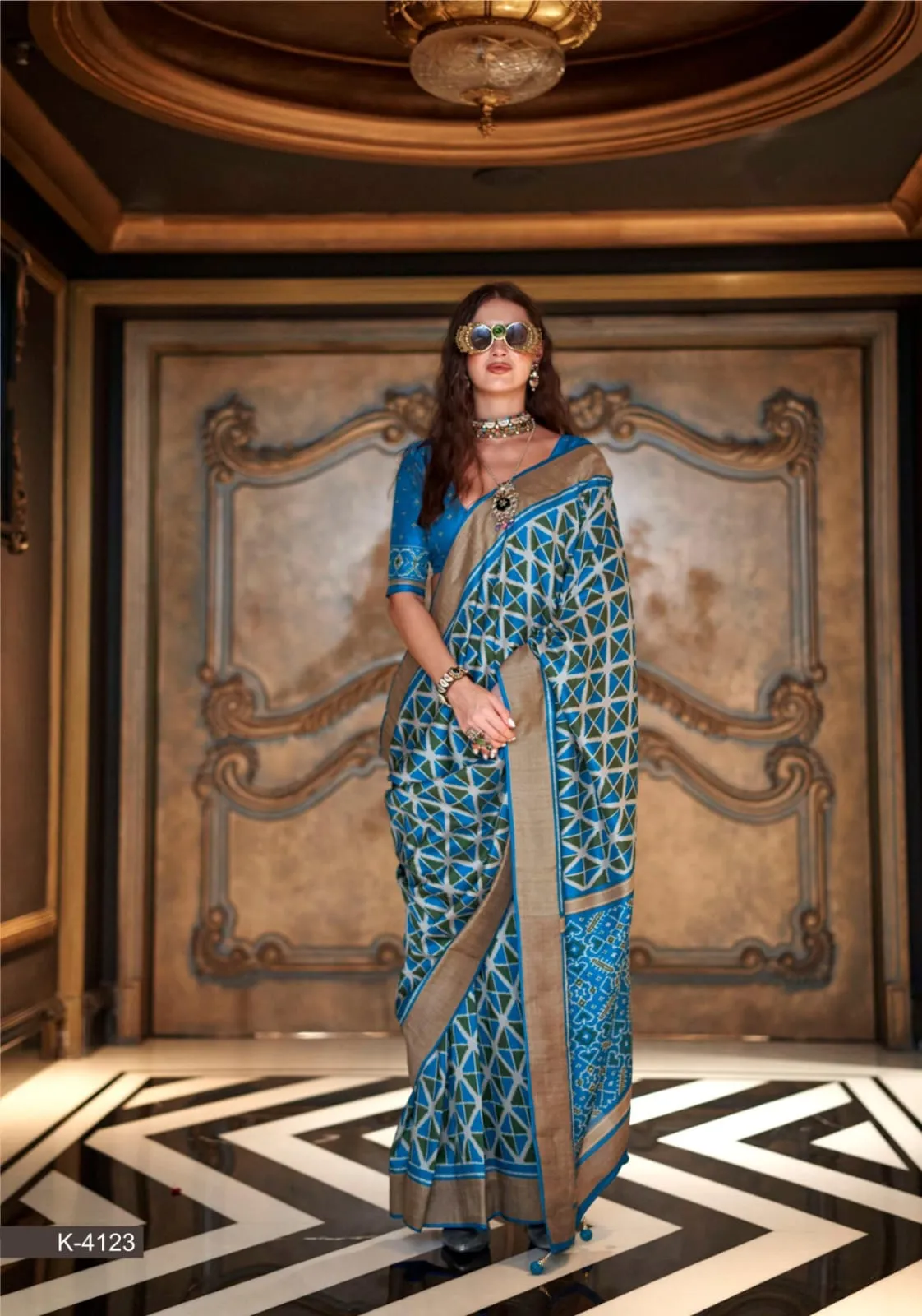 Buy Festive Wear Ikkat Silk Saree