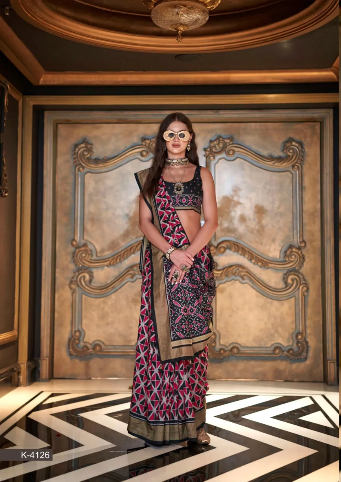 Buy Festive Wear Ikkat Silk Saree
