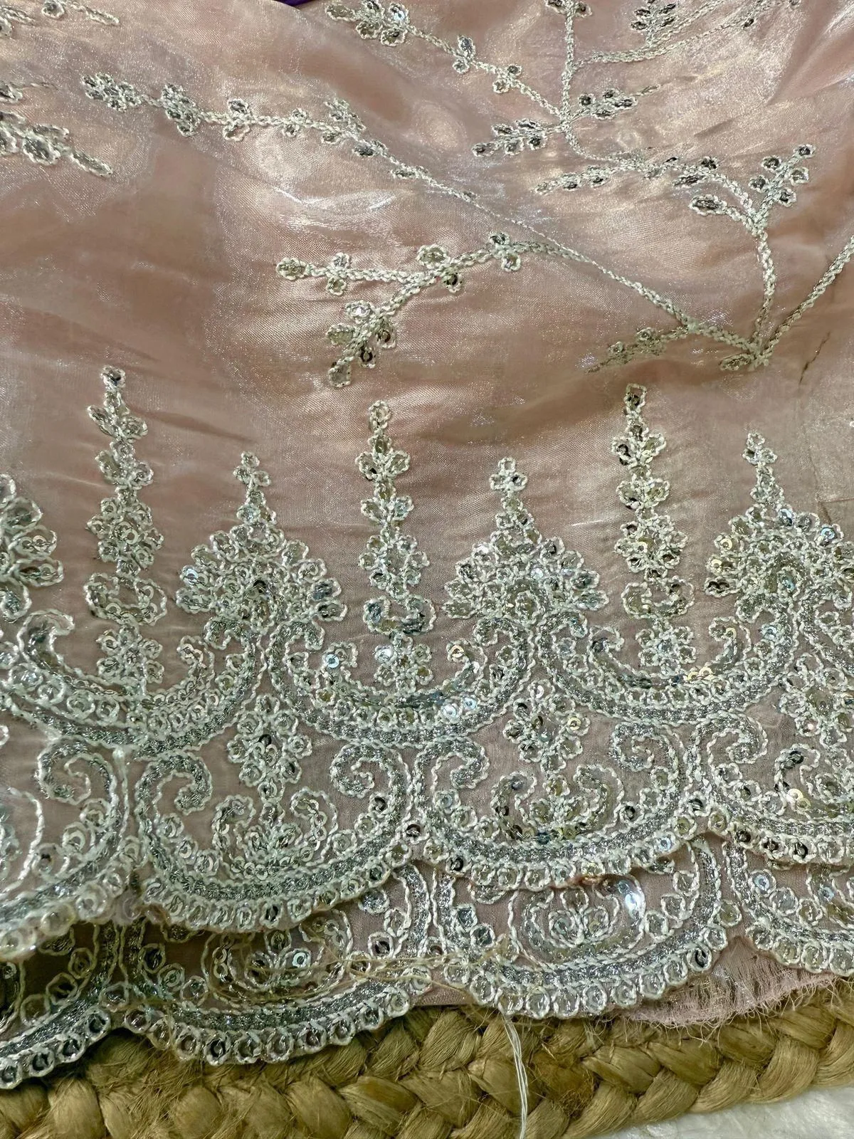 Festive Wear Baby Pink Organza Saree