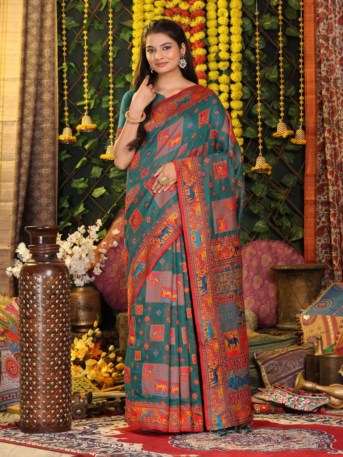 Festive Wear Linen Saree