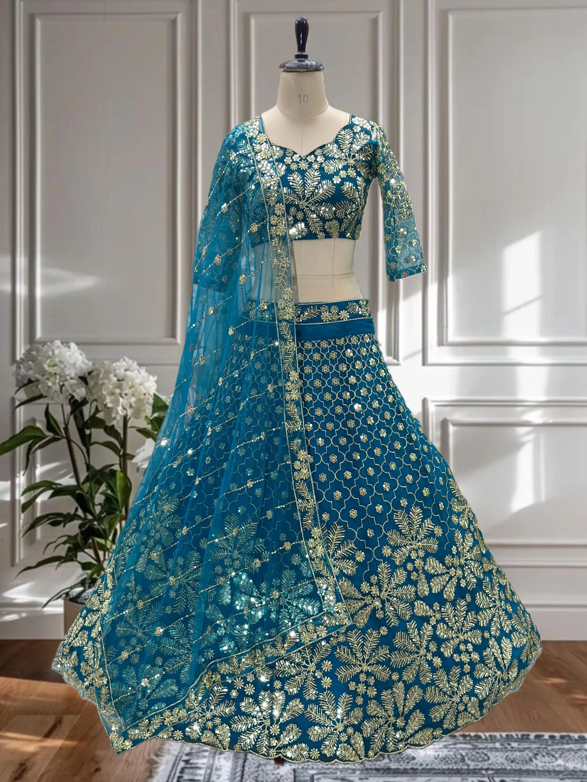 Festive Wear Net Lehenga choli