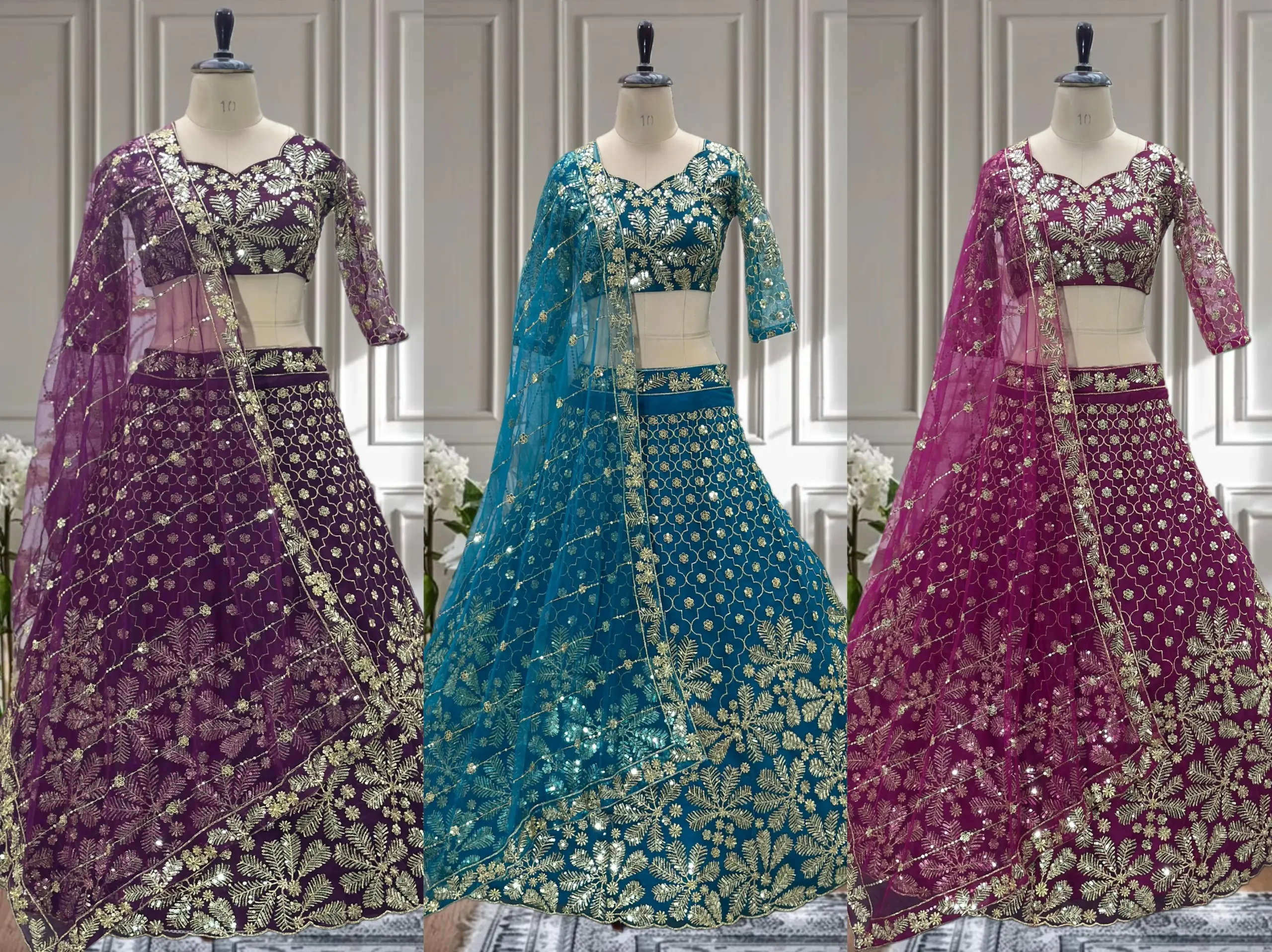 Festive Wear Net Lehenga choli