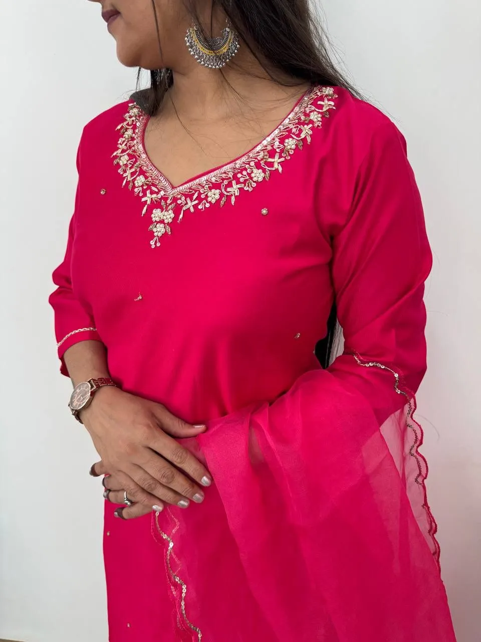 Festive Wear Red Kurti Set