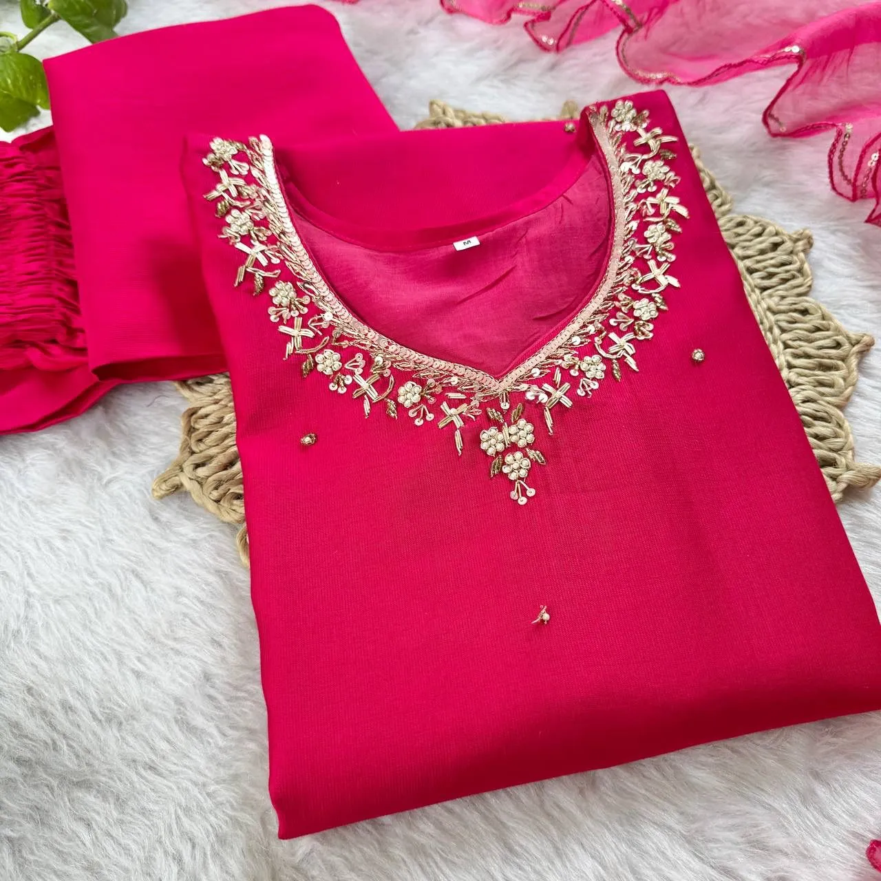 Festive Wear Red Kurti Set