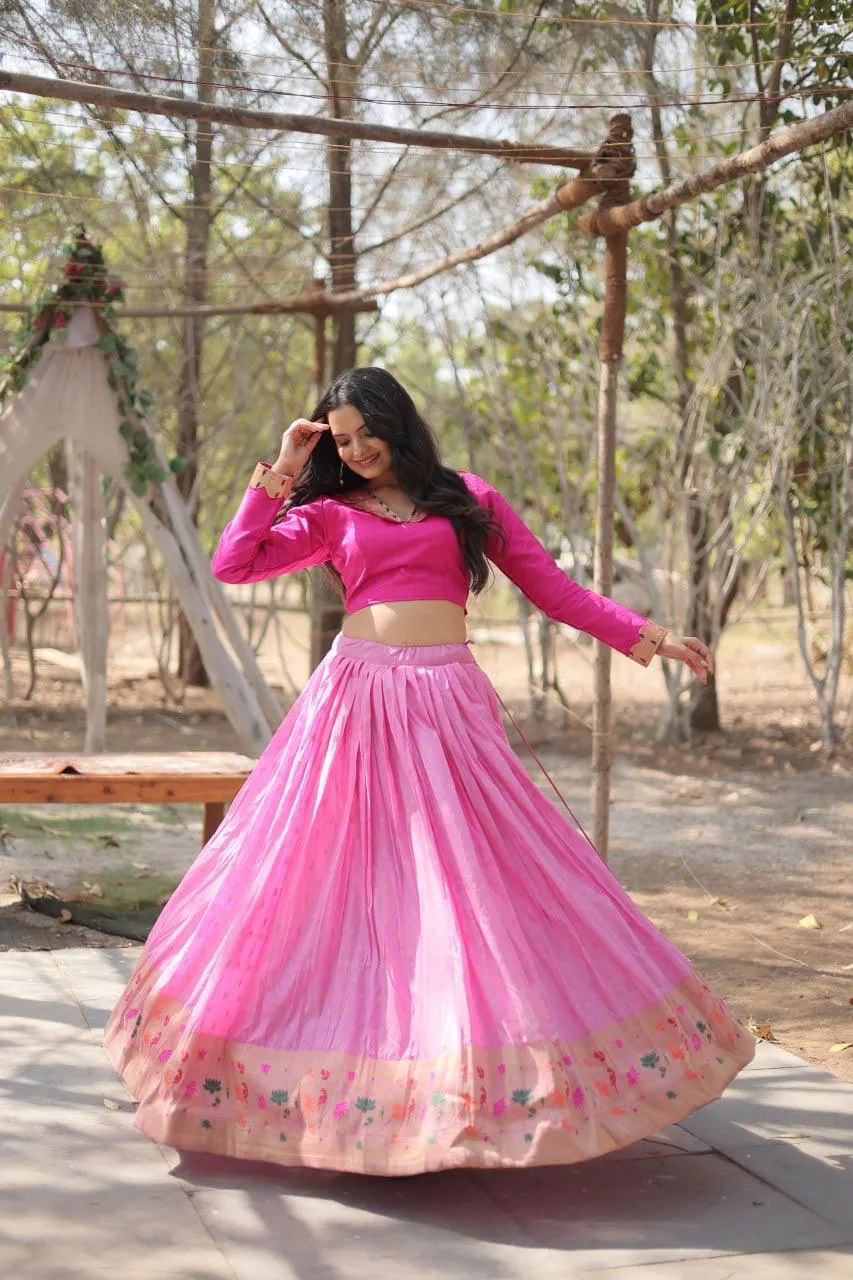 Readymade Pink Kalamkari Lehenga