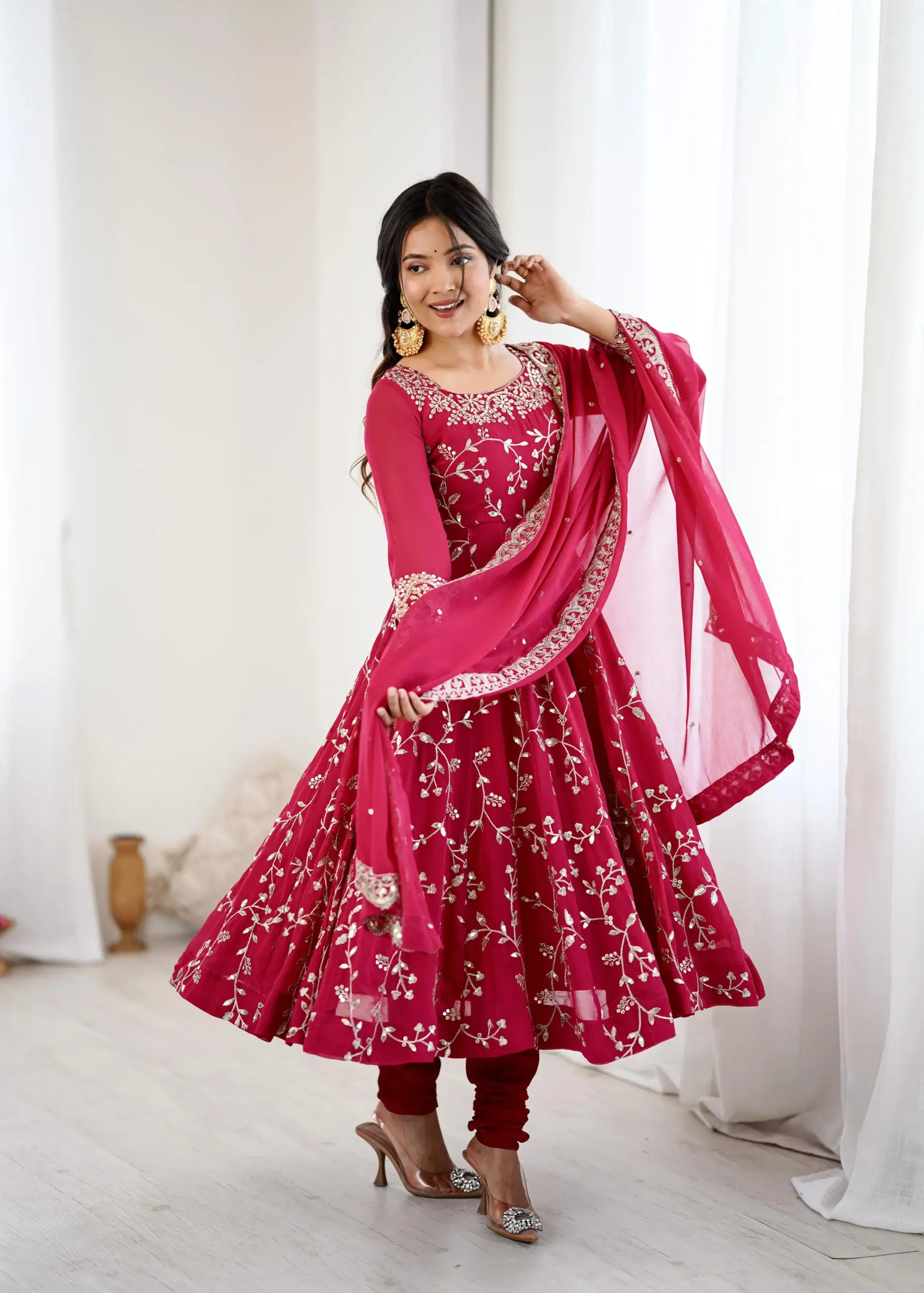 Red Wedding Anarkali Gown