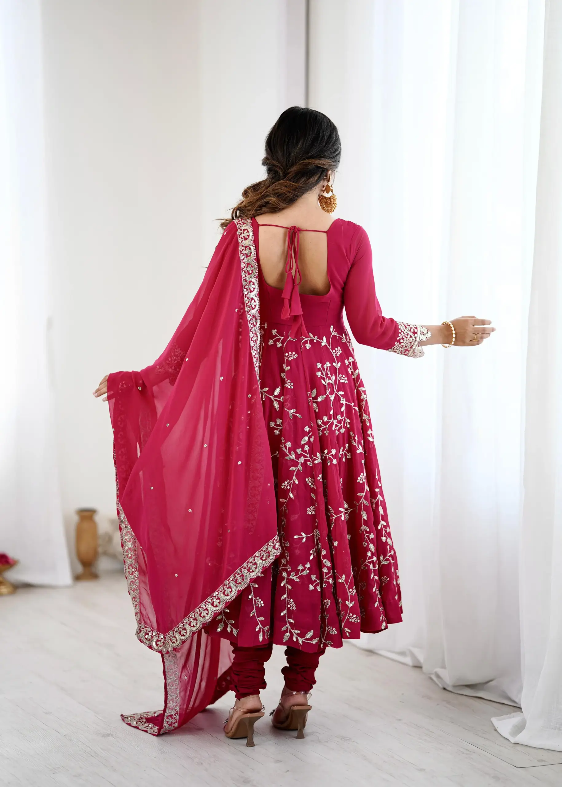 Red Wedding Anarkali Gown