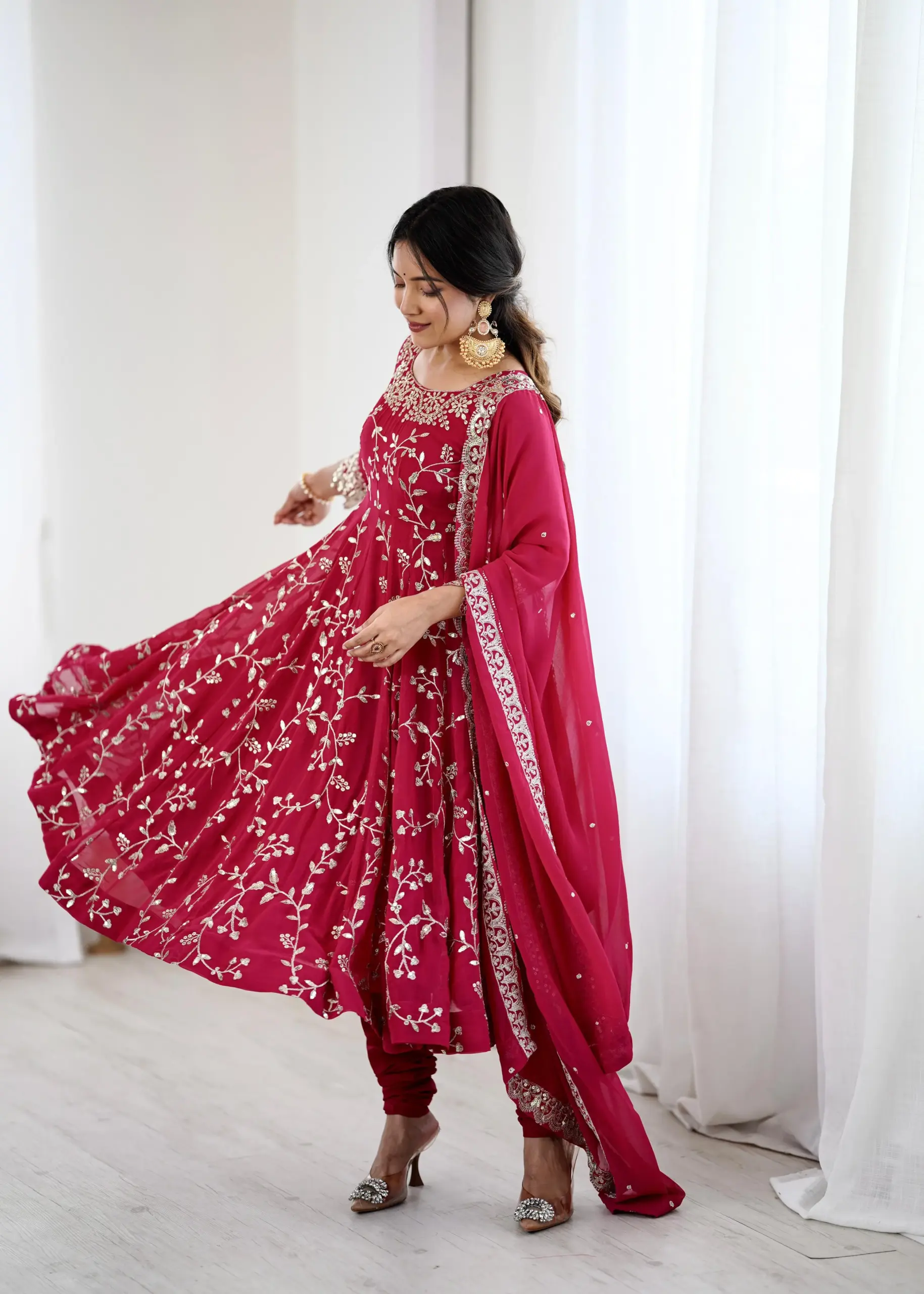 Red Wedding Anarkali Gown