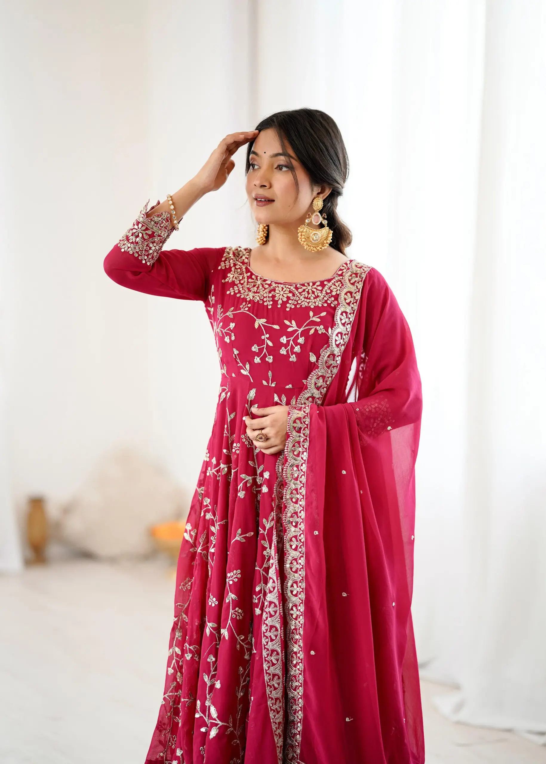 Red Wedding Anarkali Gown