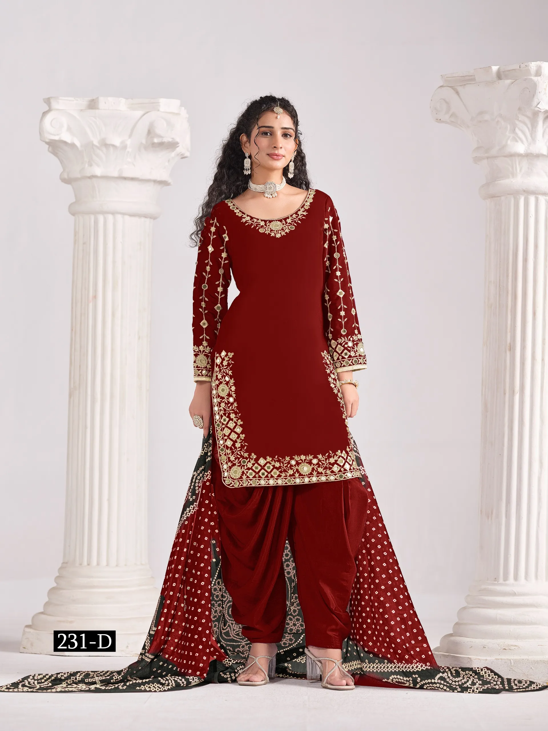 Stylish Patiala Suit with Bandhni Dupatta
