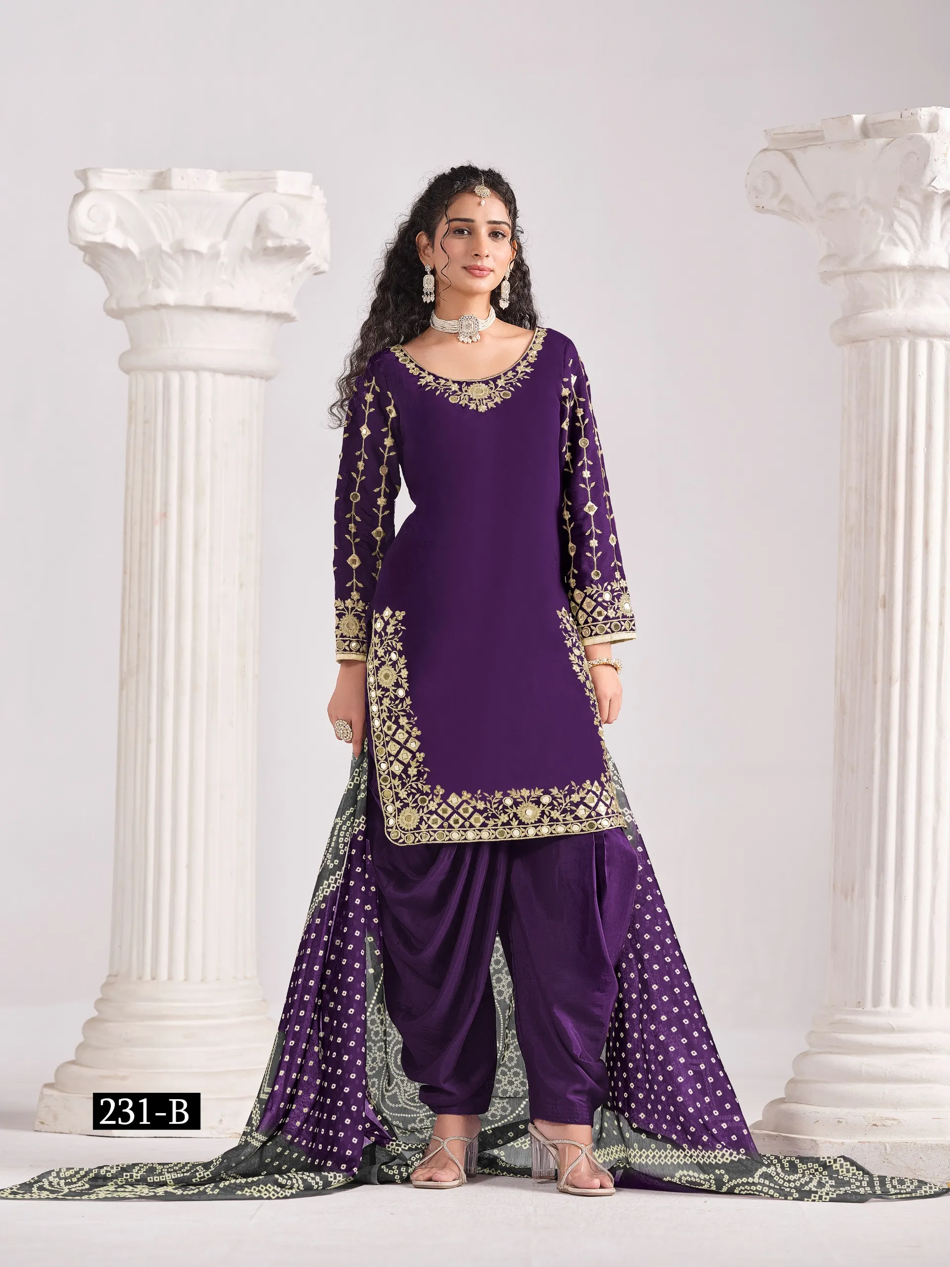 Stylish Patiala Suit with Bandhni Dupatta