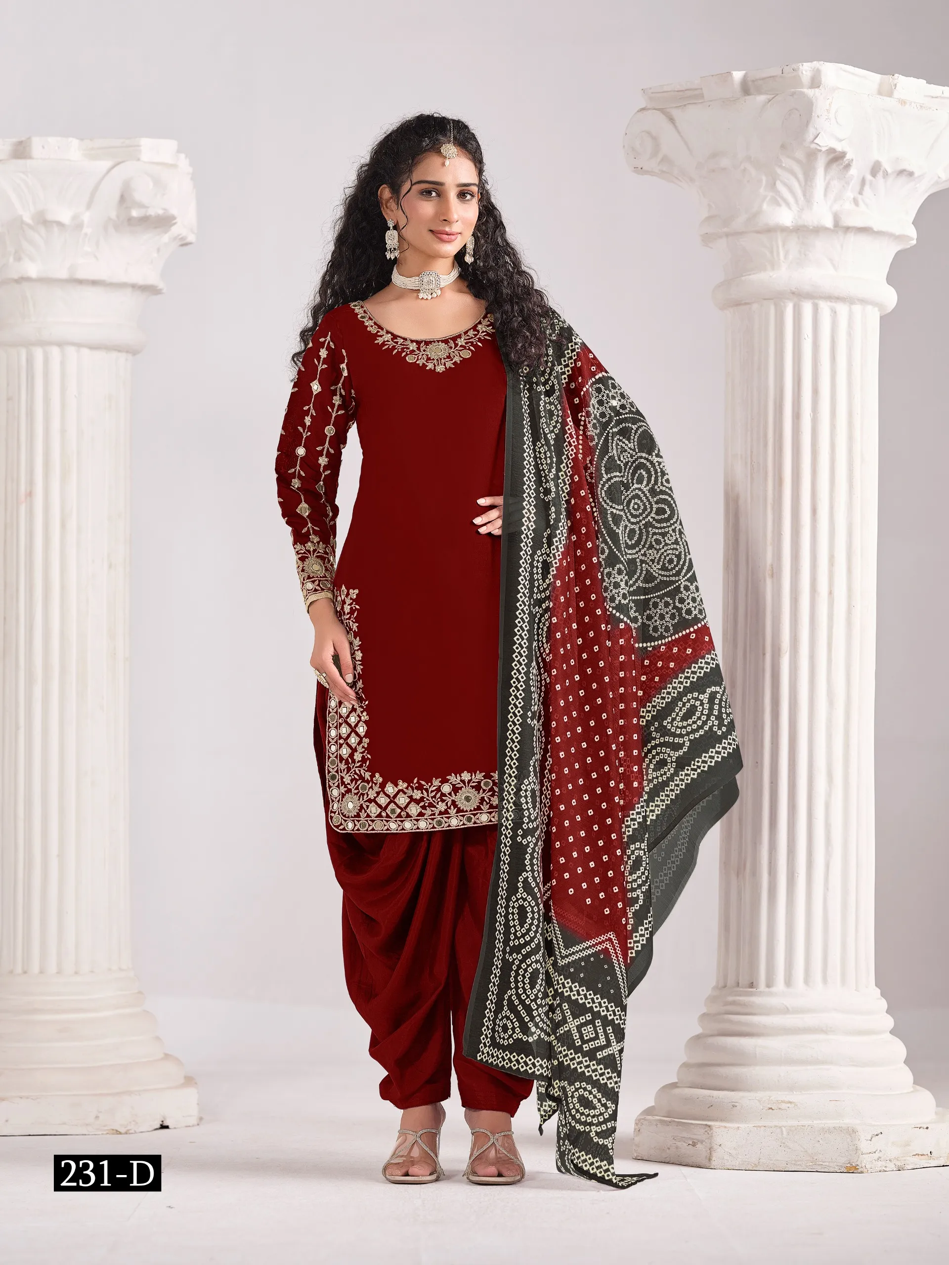 Stylish Patiala Suit with Bandhni Dupatta