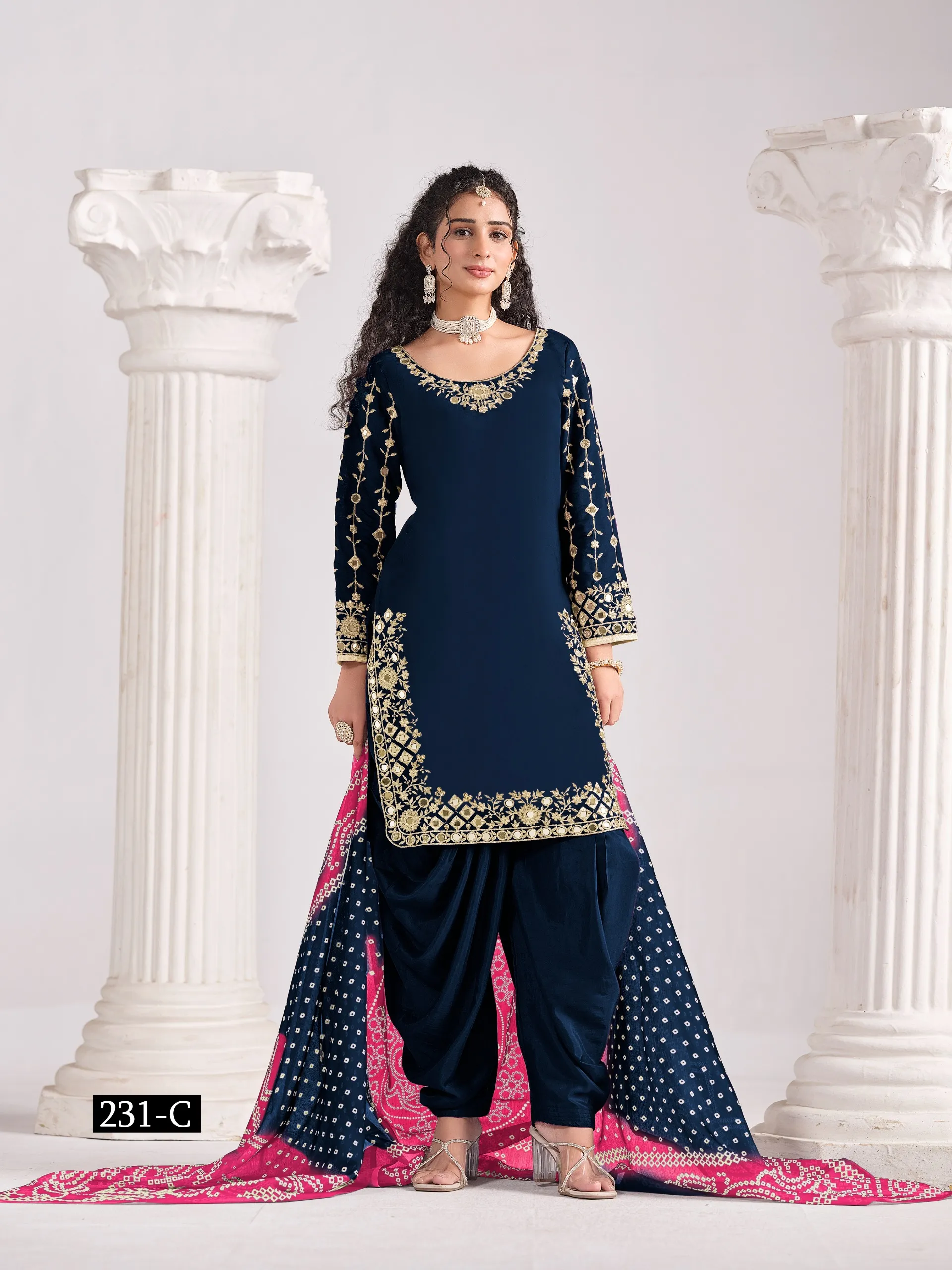 Stylish Patiala Suit with Bandhni Dupatta