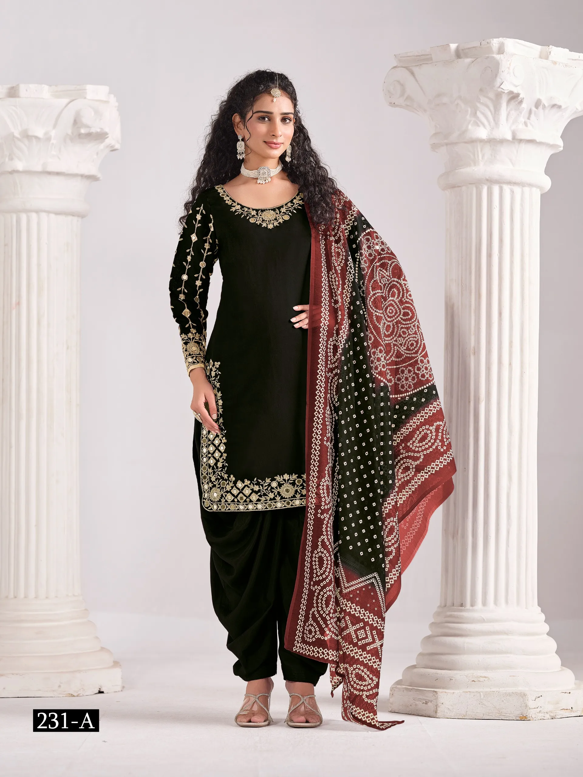 Stylish Patiala Suit with Bandhni Dupatta