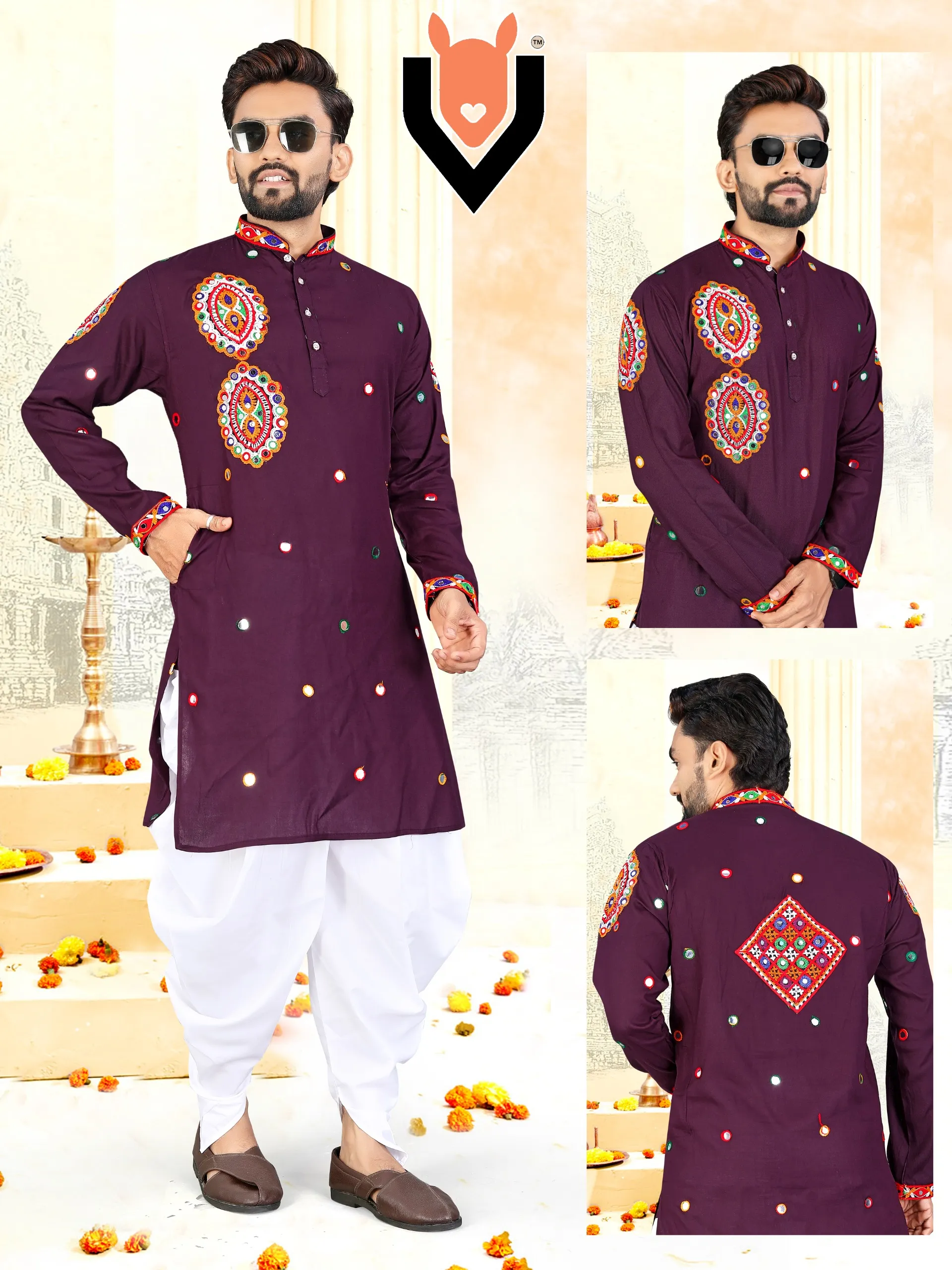 Traditional Men's Navratri Dhoti Kurta