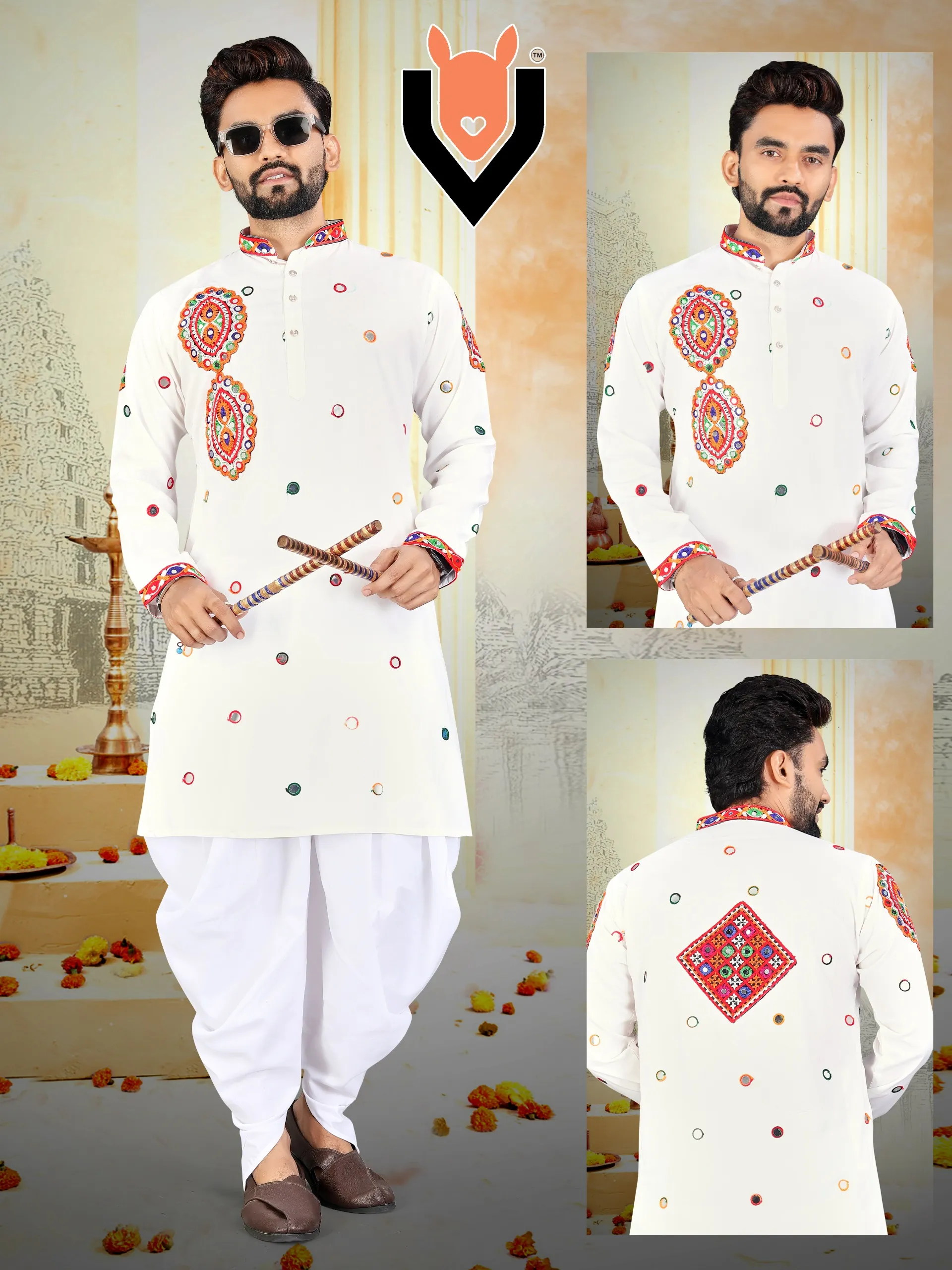 Traditional Men's Navratri Dhoti Kurta