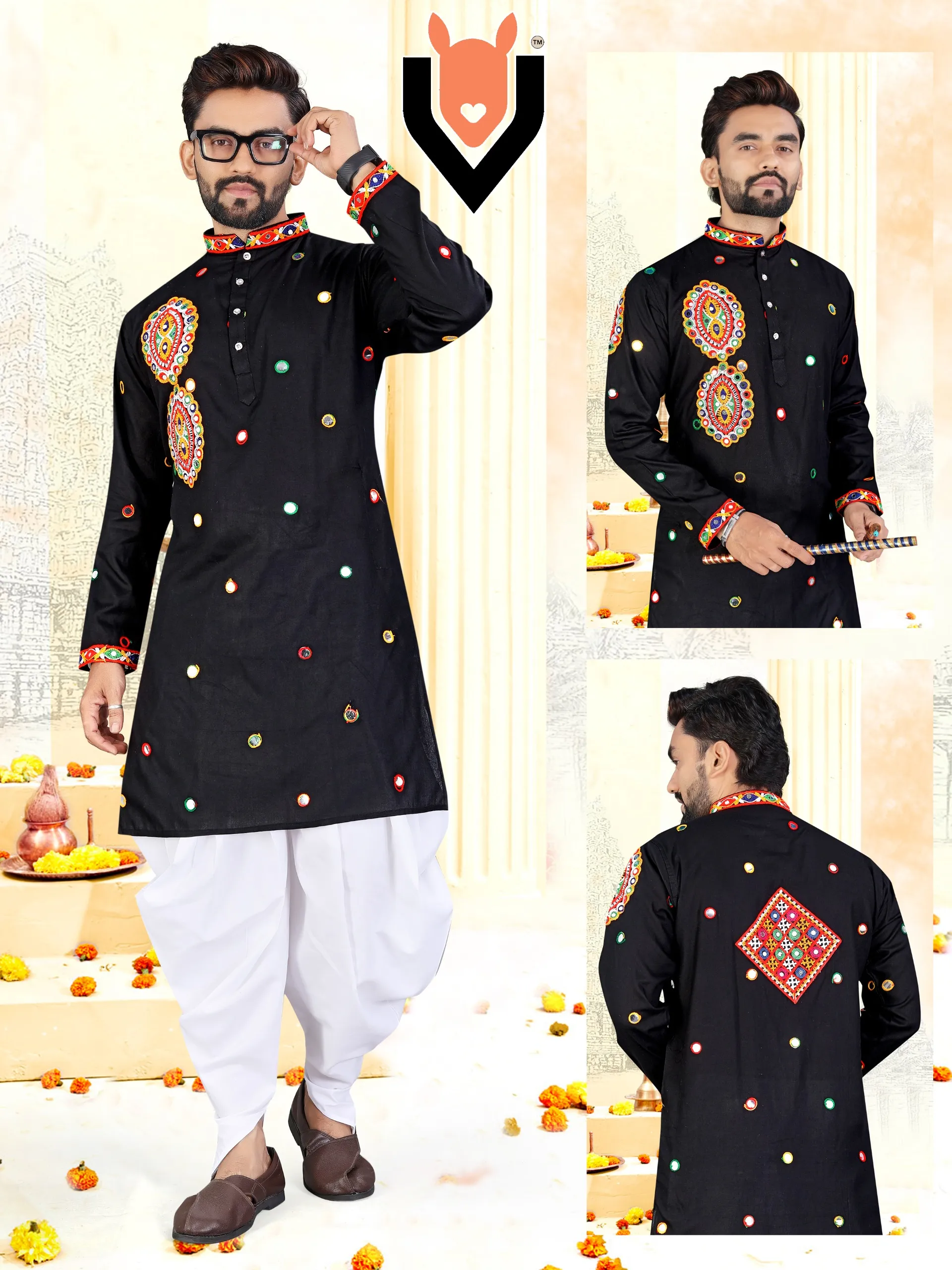 Traditional Men's Navratri Dhoti Kurta
