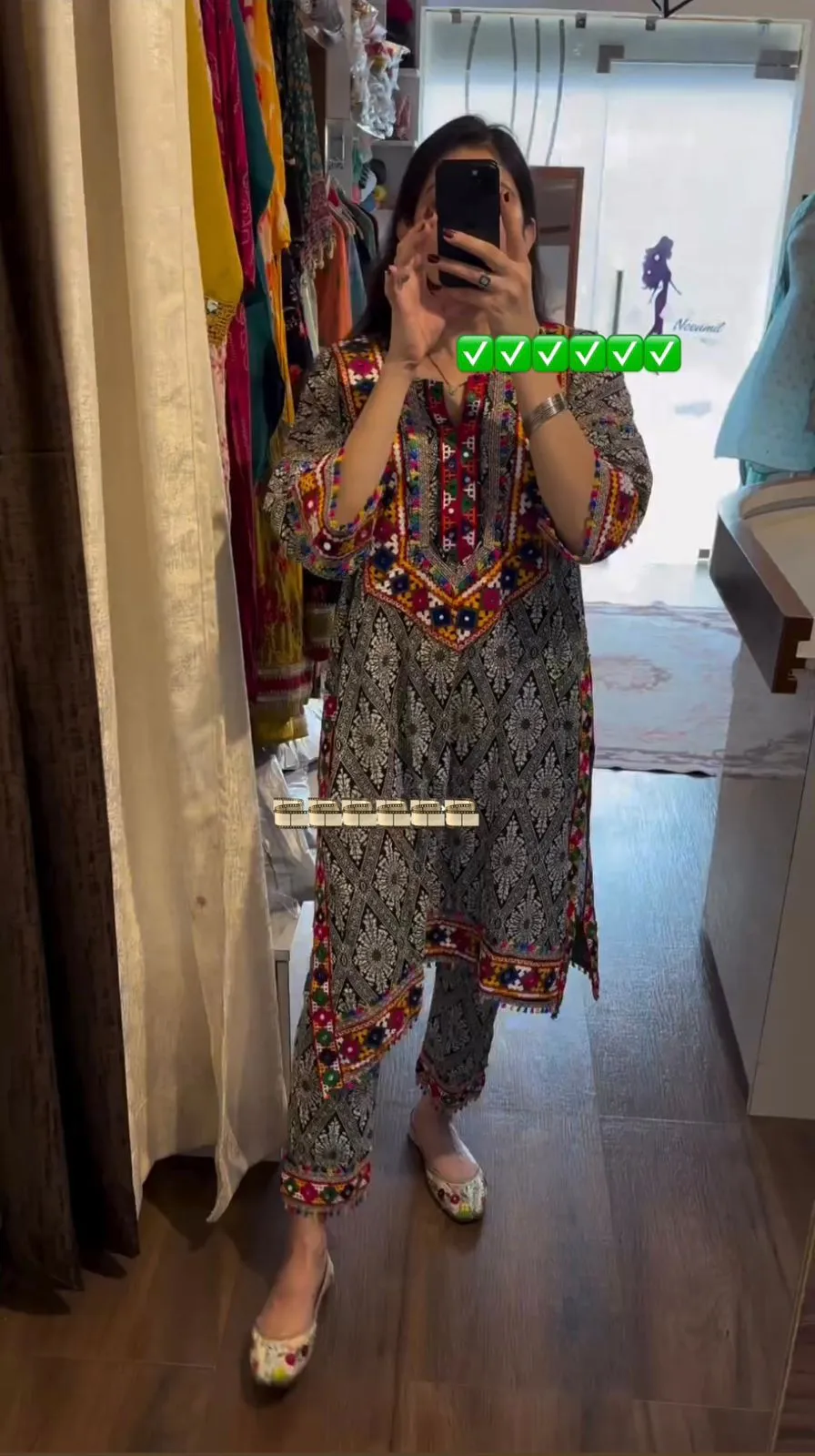 Trending Kurti Set With Kutchi Work