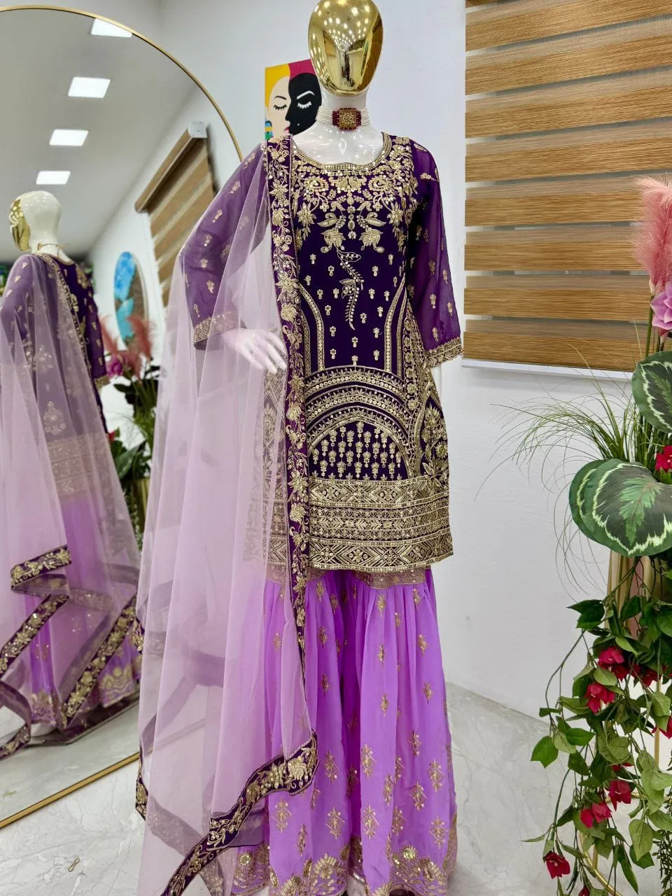Aisha Khan Inspired Sharara Suit