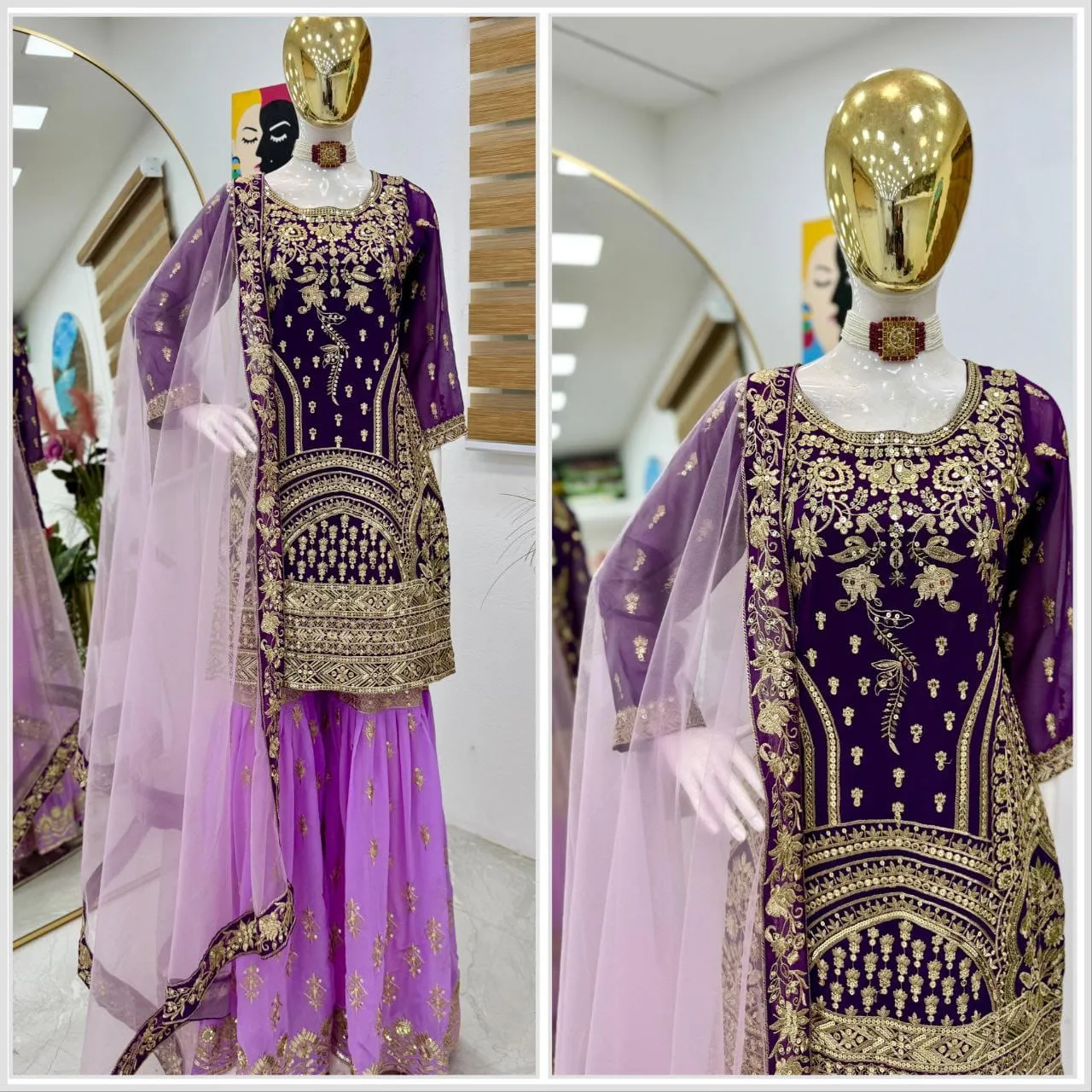 Aisha Khan Inspired Sharara Suit