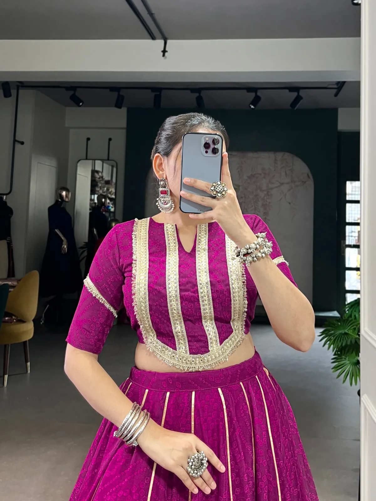 Bandhani Printed 8 mtr Flair Lehenga Choli