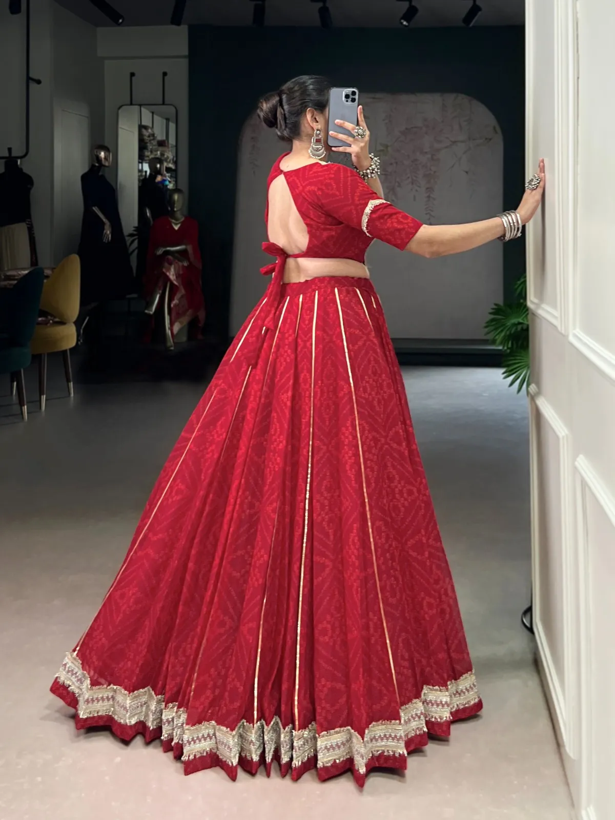 Bandhani Printed 8 mtr Flair Lehenga Choli