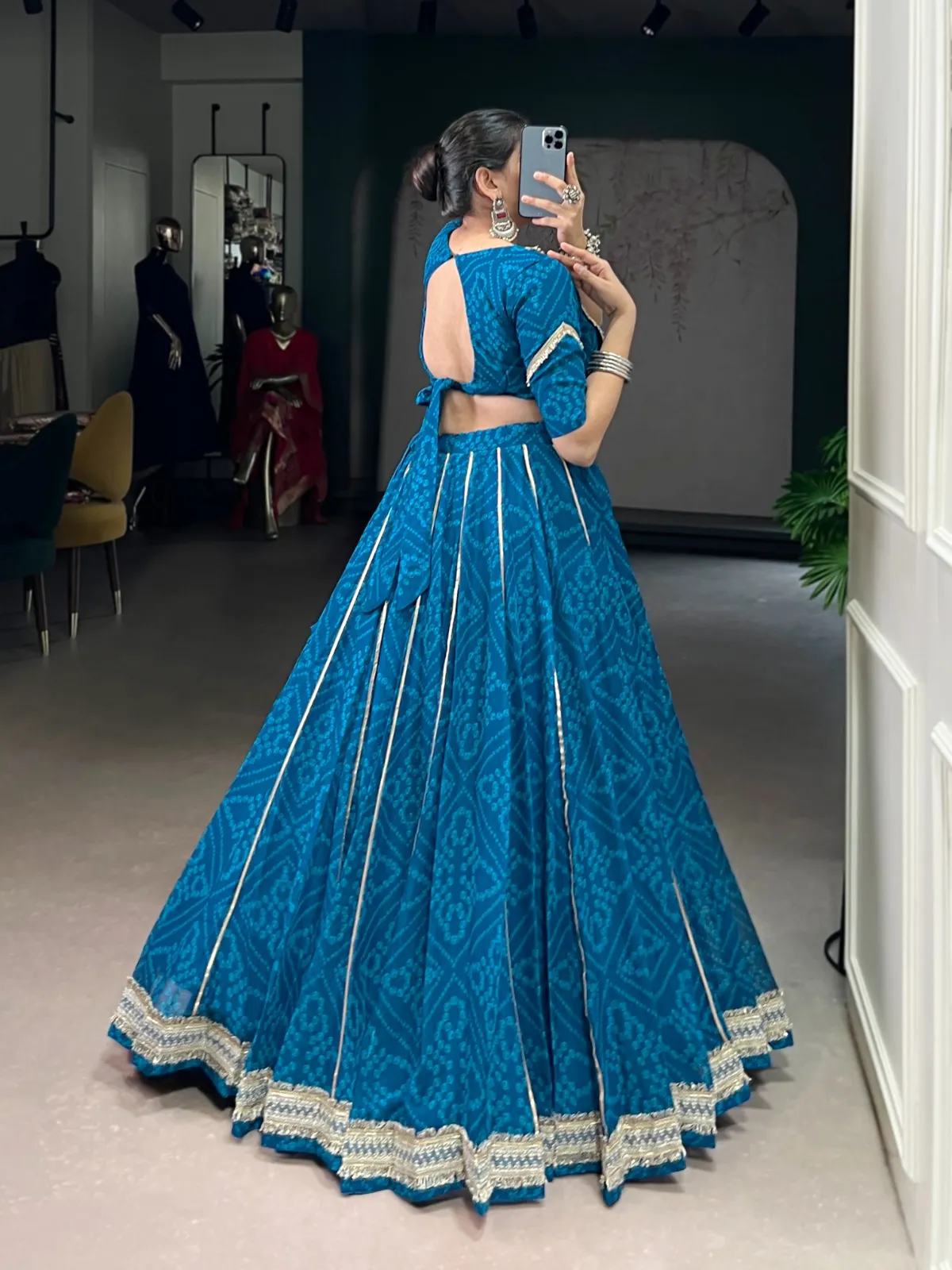 Bandhani Printed 8 mtr Flair Lehenga Choli
