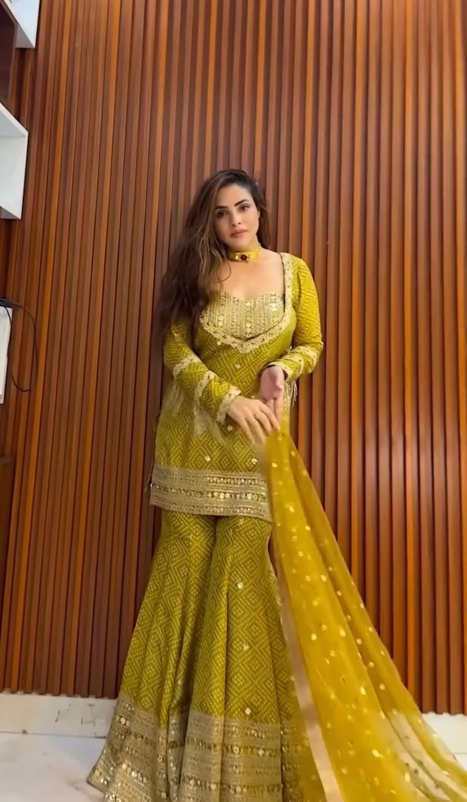 Bollywood Inspired Bandhni Sharara Salwar Suit