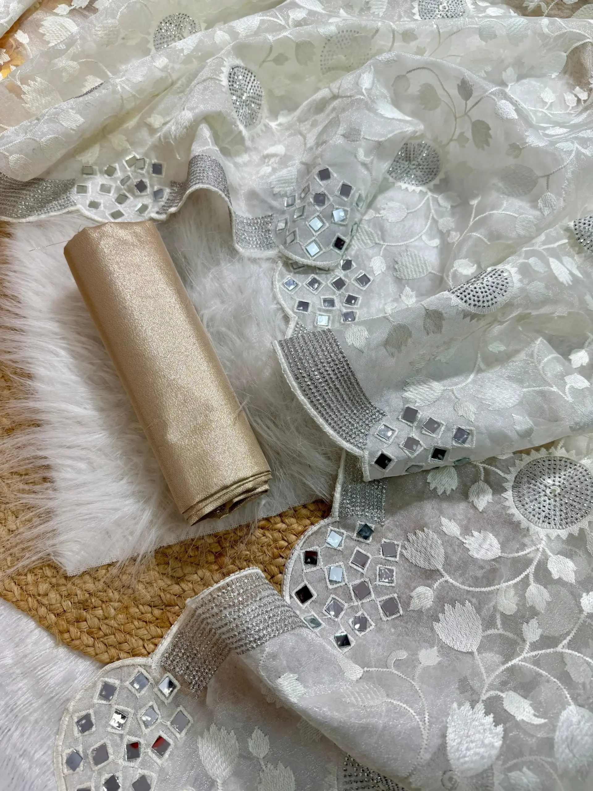 Bollywood Inspired Cream Fancy Saree