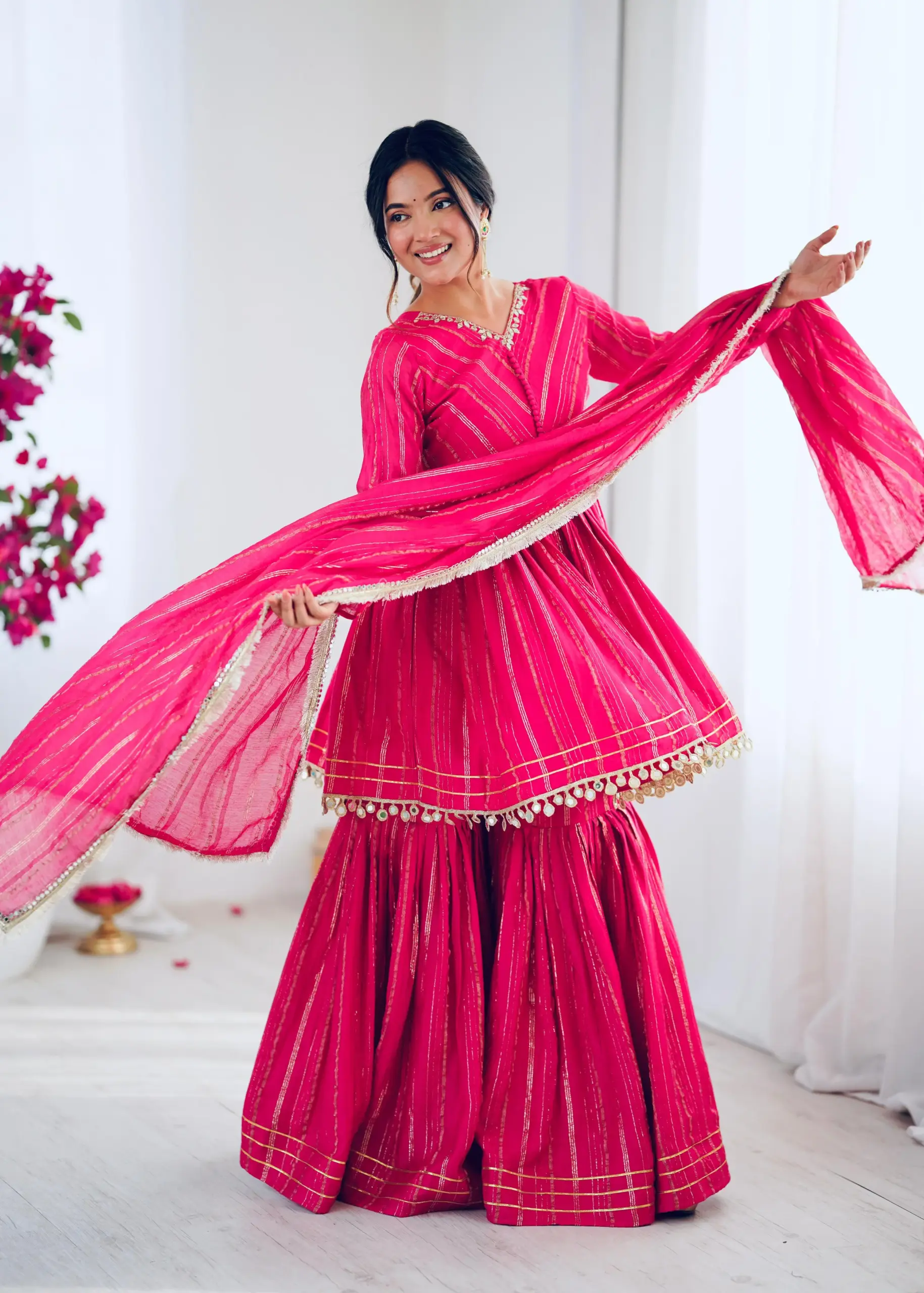 Bollywood Inspired Short Top with Sharara