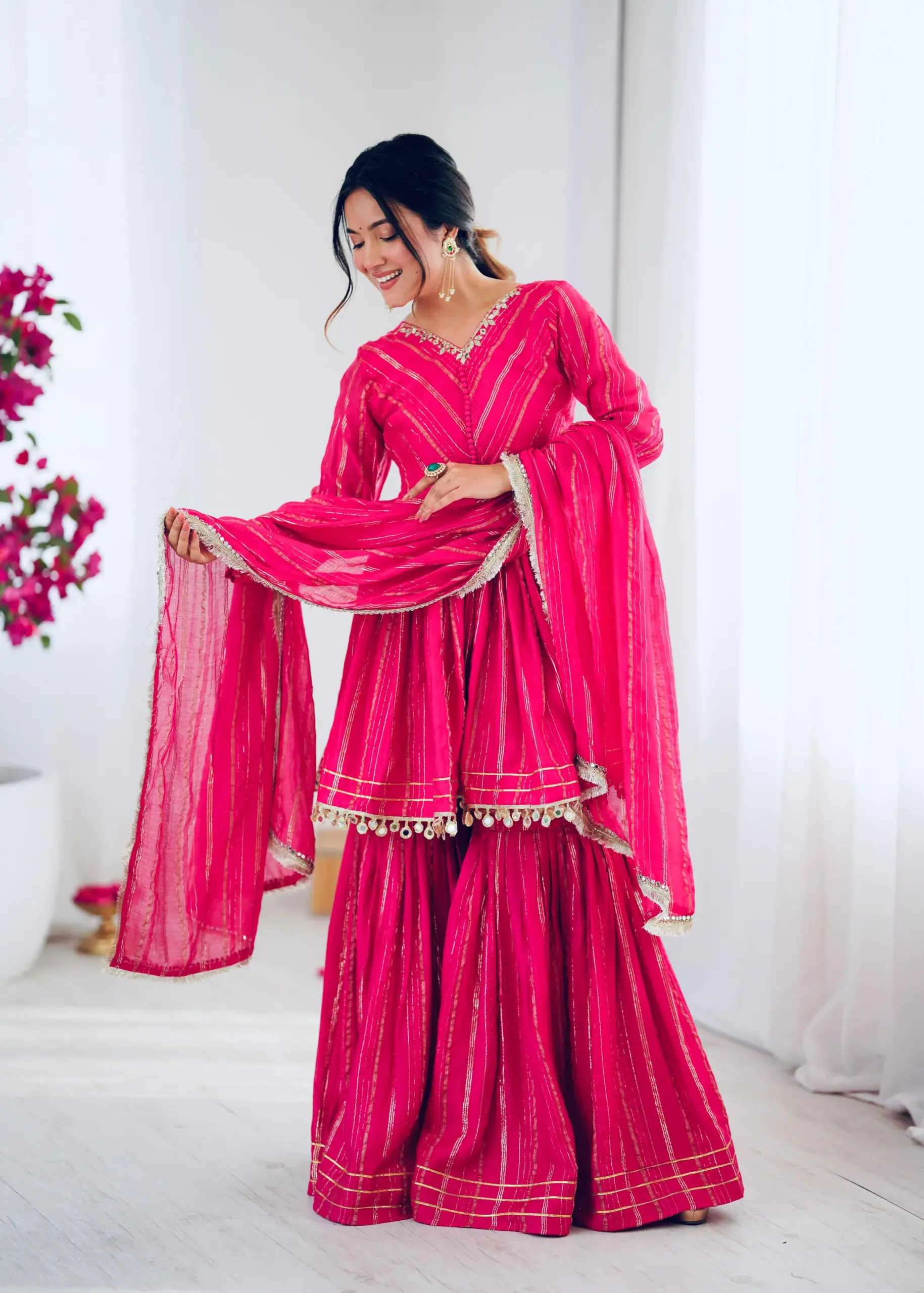 Bollywood Inspired Short Top with Sharara